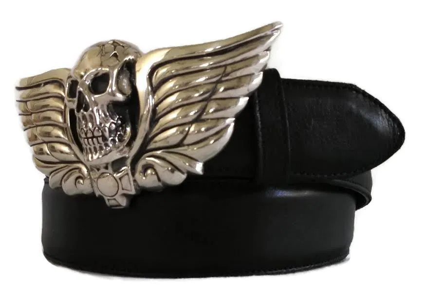1½” SKULL HEAD "Buckle Only" in .925 Sterling Silver