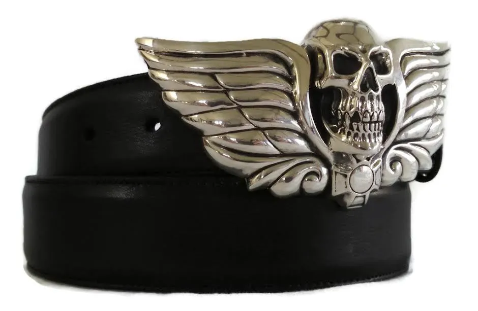 1½” SKULL HEAD "Buckle Only" in .925 Sterling Silver