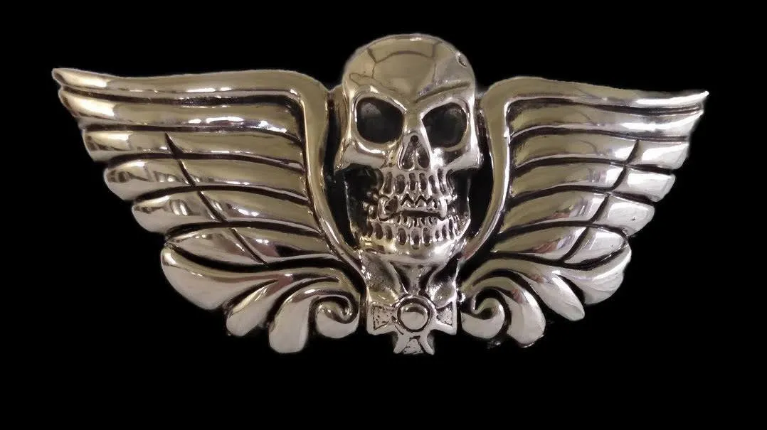 1½” SKULL HEAD "Buckle Only" in .925 Sterling Silver