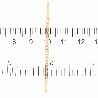 14K Diamond Channel Set Thin Bangle Yellow Gold