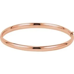 14K Rose 4.75 mm Hinged Bangle Bracelet