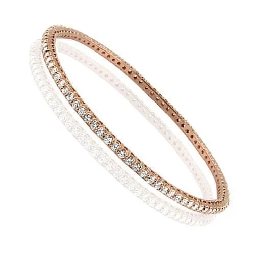 14K Three Tone Solid Gold Womens Diamond Bangle Bracelet Set 10.50 Ctw