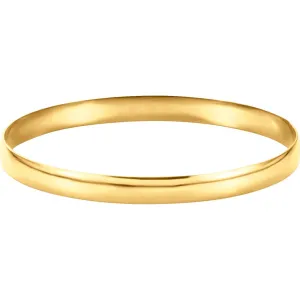 14k Yellow Gold 6mm Half Round Bangle Bracelet