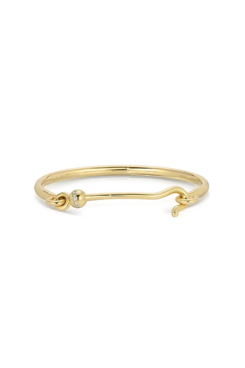 14K Yellow Gold Hook Bangle