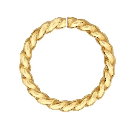 14KT Yellow Gold Twisted Rope Jump Ring 10.6mm