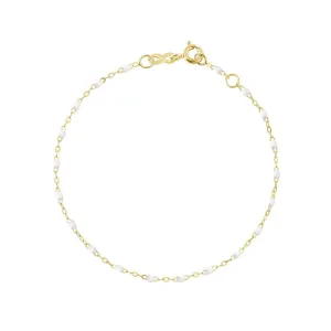 18K Gold & White Resin Medium "Classic" Bracelet