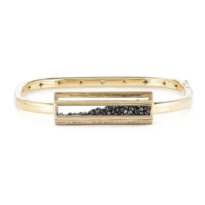 18K Gold Black Diamond "Shake" Bangle
