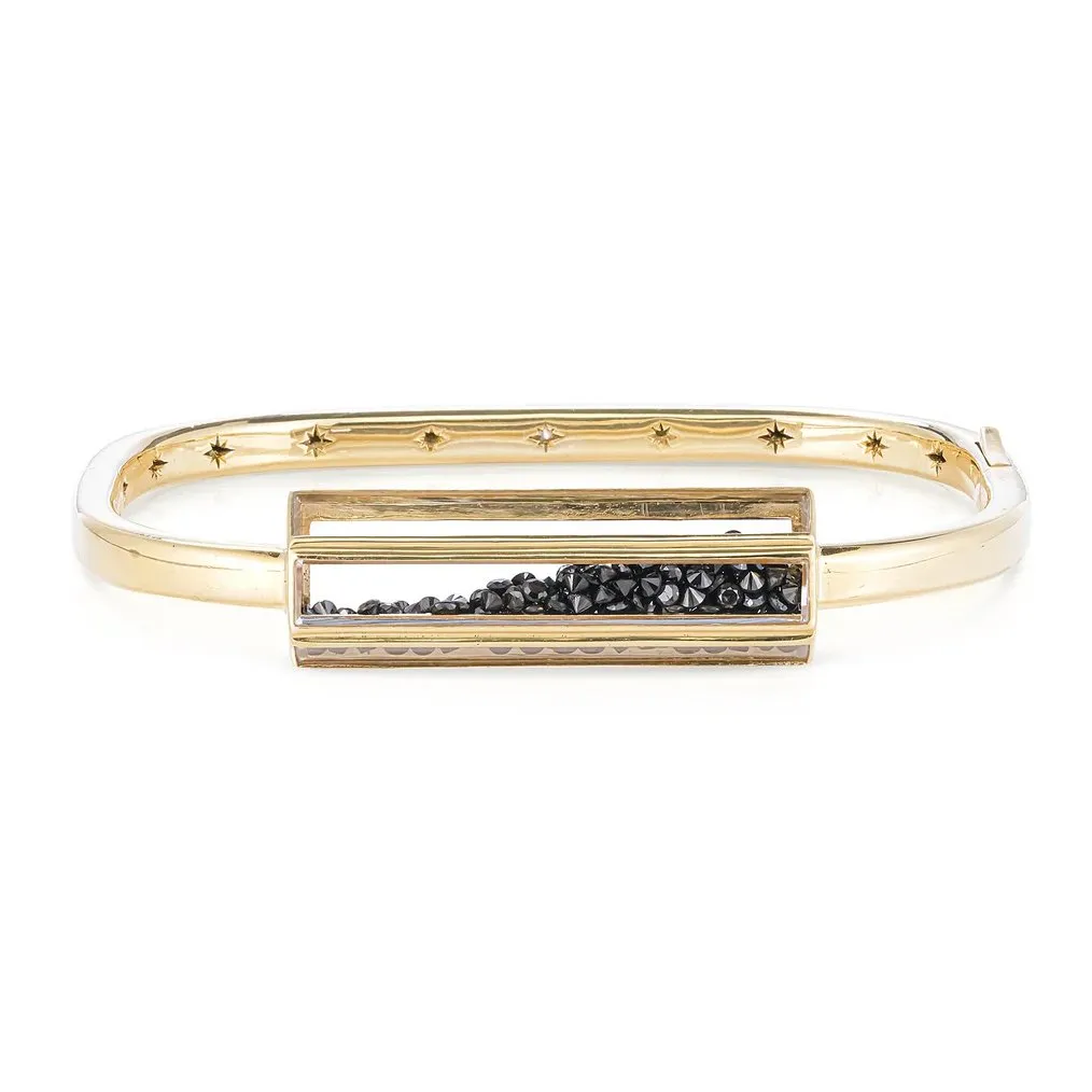 18K Gold Black Diamond "Shake" Bangle
