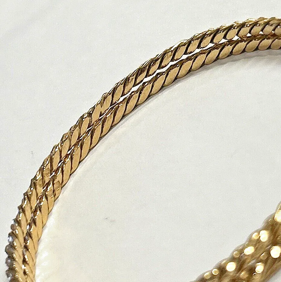 18k Gold Solid Bangle Bracelets Pair Lg - 33.6 Grams