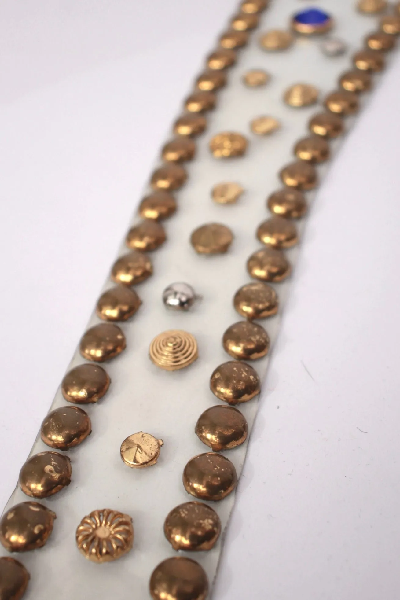 1990s Vinyl Brass Studded Belt