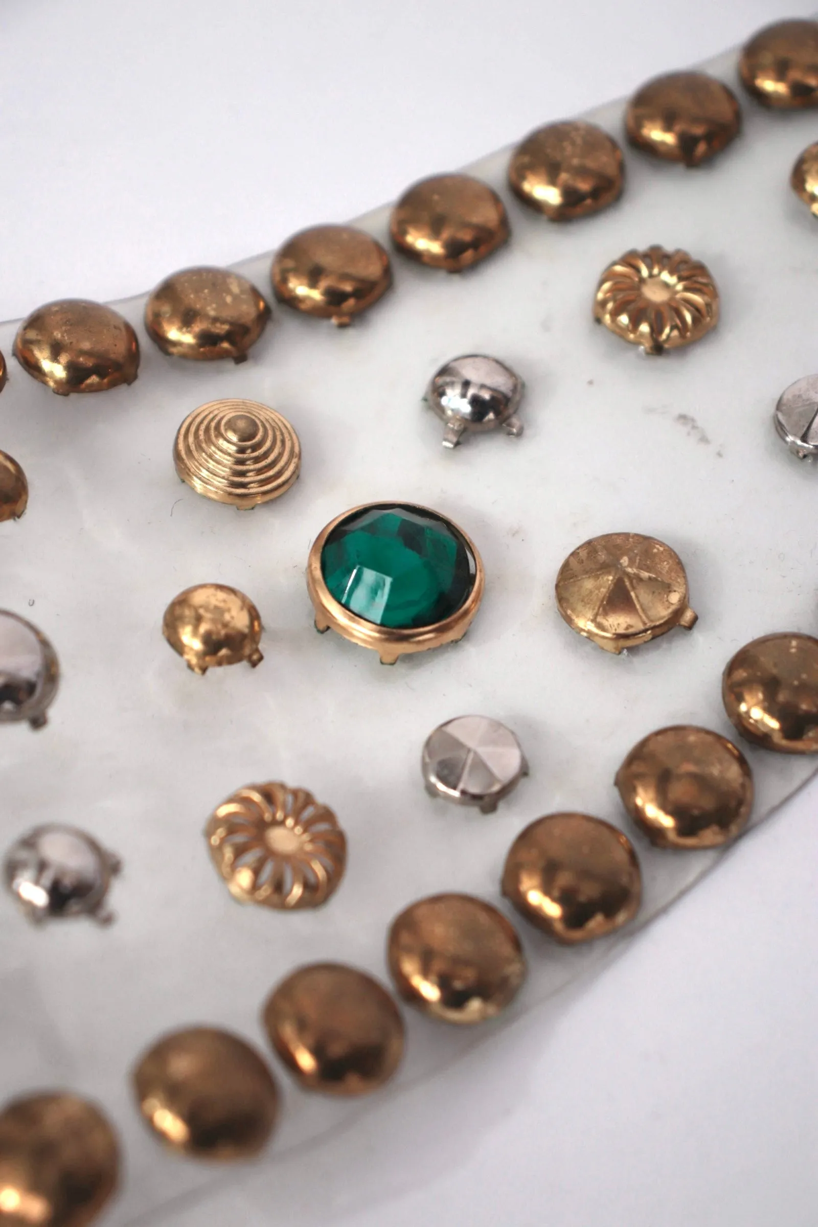 1990s Vinyl Brass Studded Belt