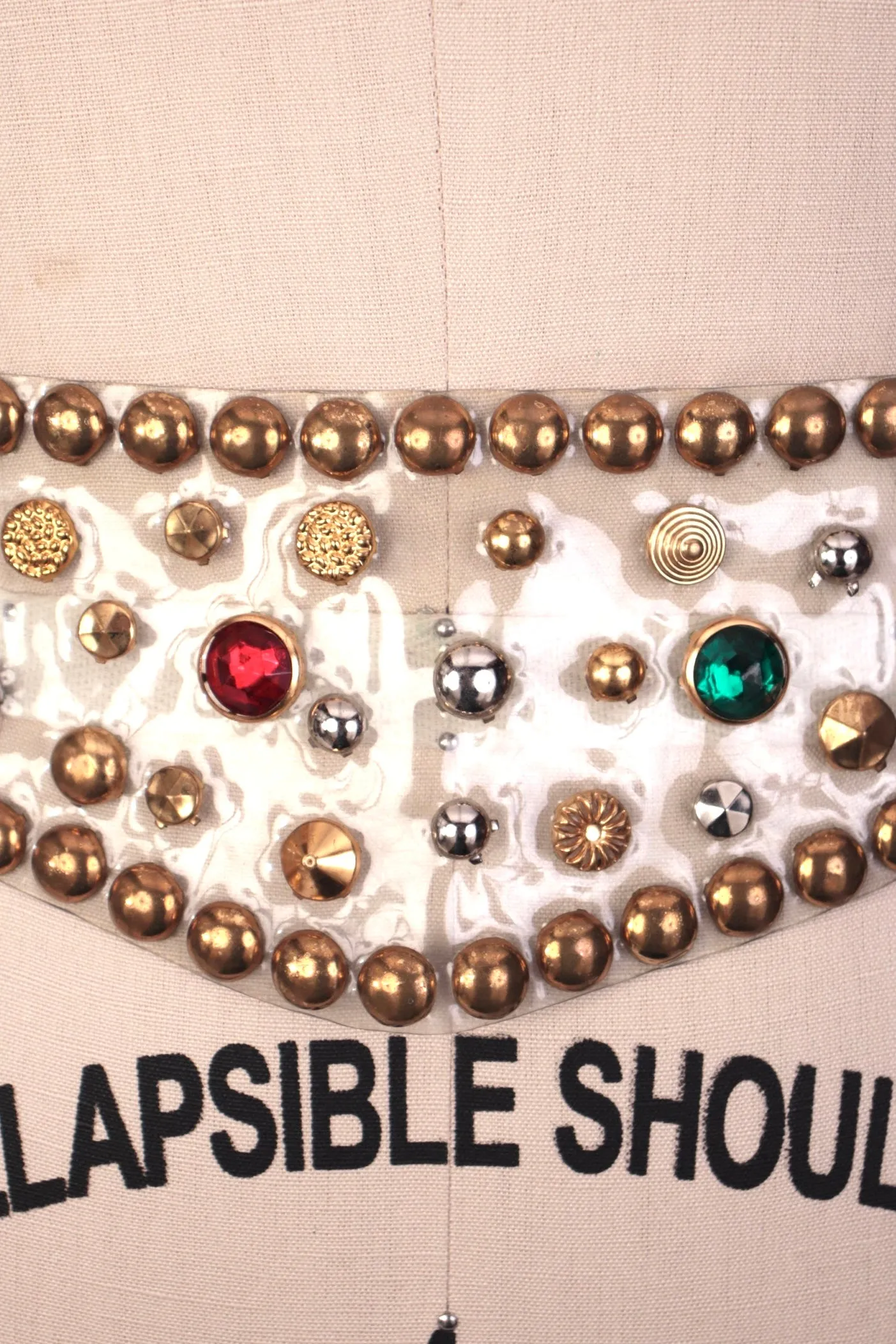 1990s Vinyl Brass Studded Belt