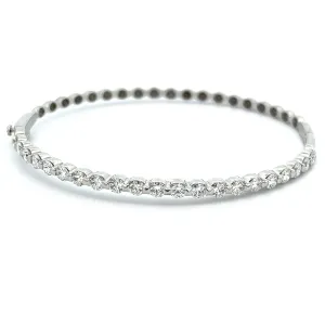 2.00ct 14k White Gold Diamond Bangle