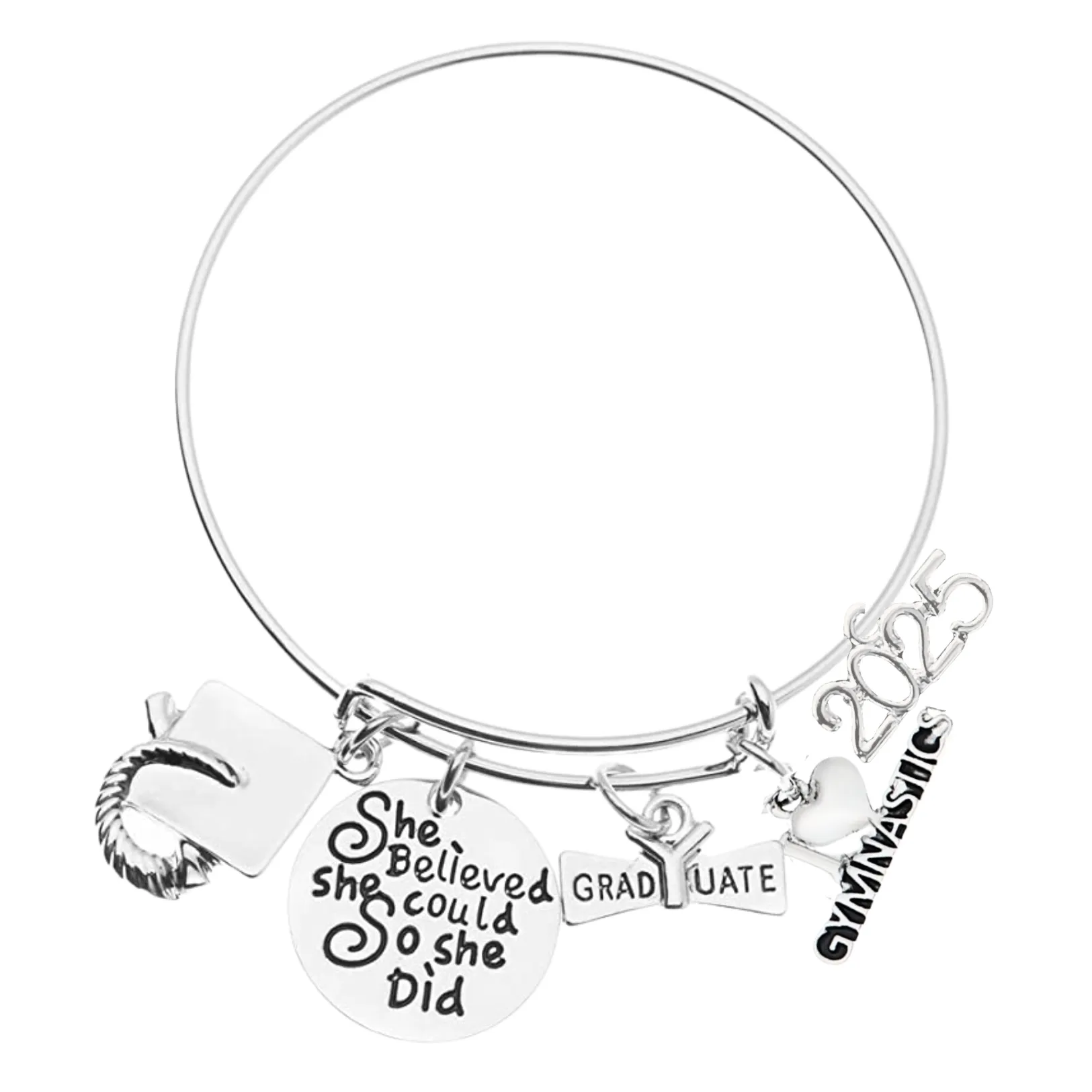2025 Gymnastics Graduation Bangle Bracelet