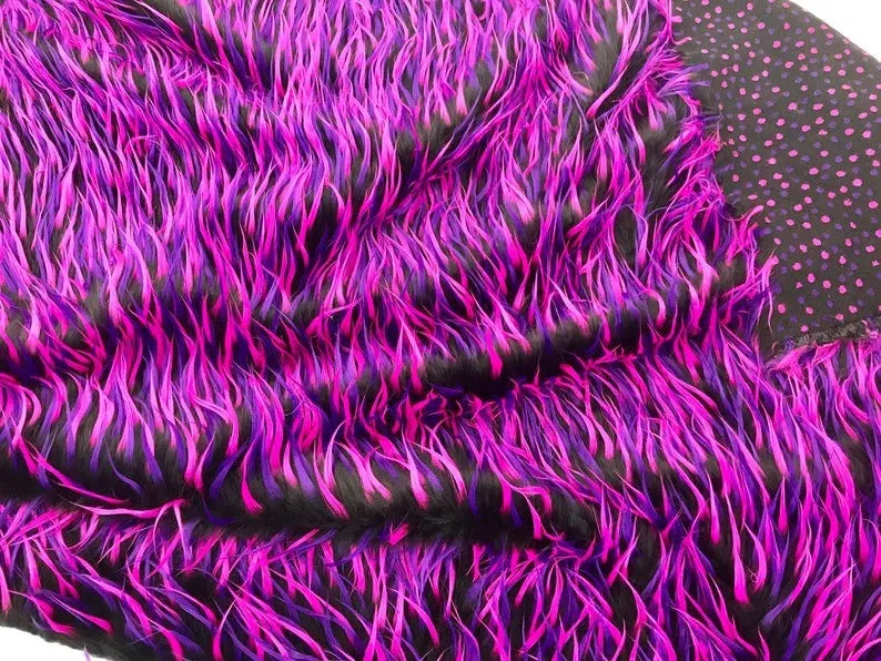 3 Tone Spikes Faux Fur- Shaggy Faux Fur-Fashion-Jackets-Apparel-Decorations-Throw Blankets-Sold By The Yard