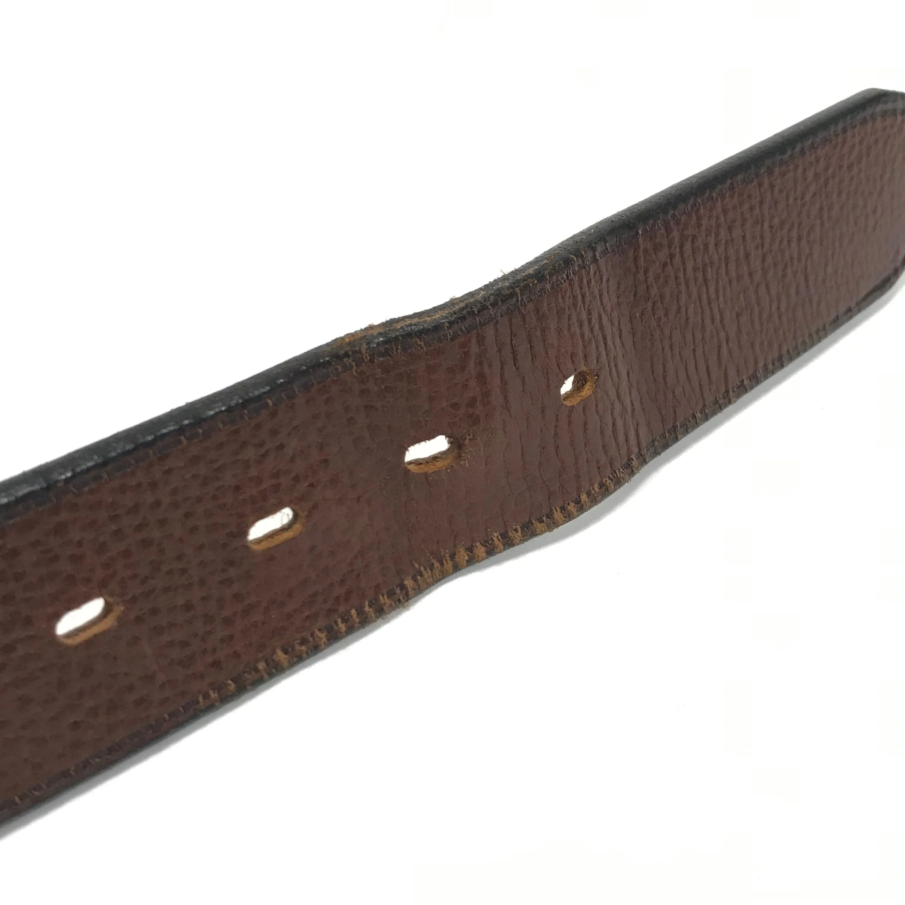 [32] Visvim Leather Studded Belt Brown