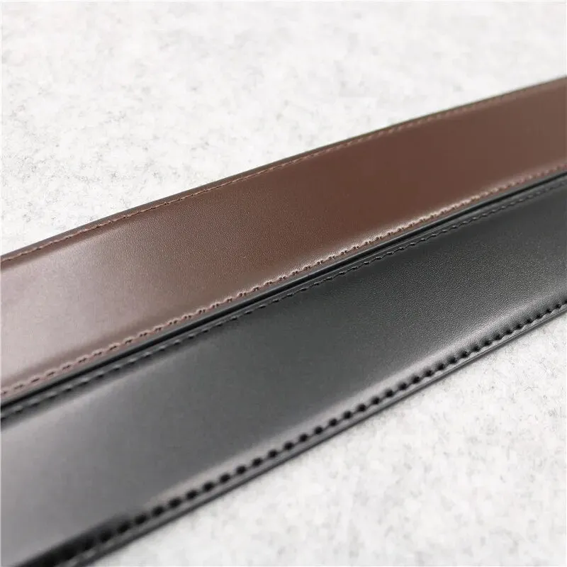 3.3cm Width High Quality Brand Belt Pure Cowhide Belt Strap No Buckle Genuine Leather Belts Pin Buckle Belt With Holes For Men