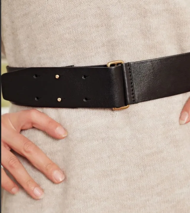 35061 Pyramid studded belyt-black : l