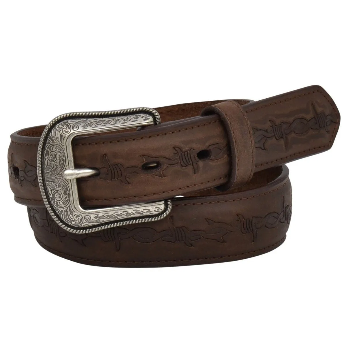 3D Belt Company Toddler Boys' Belt 1 1/4" Crazy Correct Barb Wire - Brown