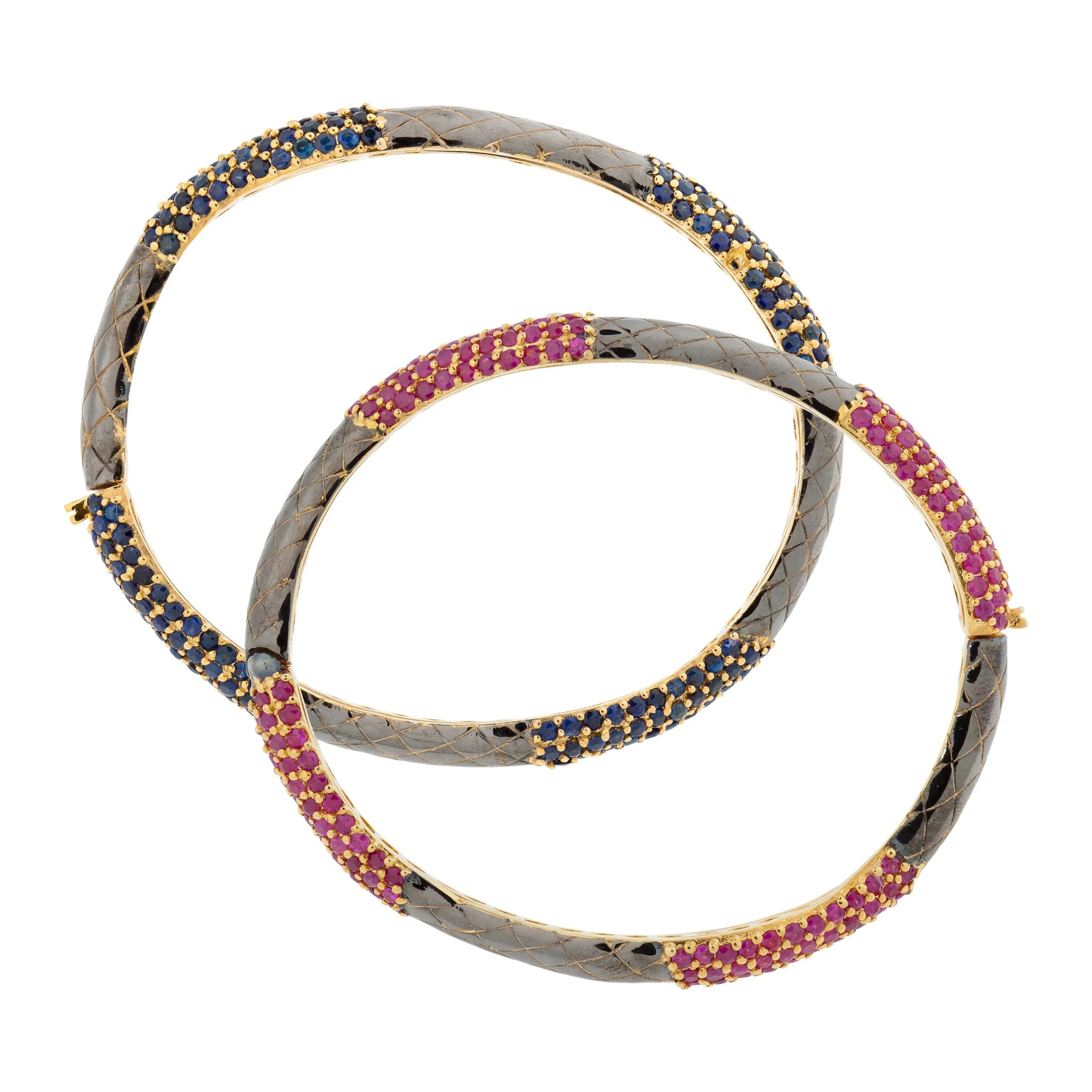 925 Silver Bangle with Rubies