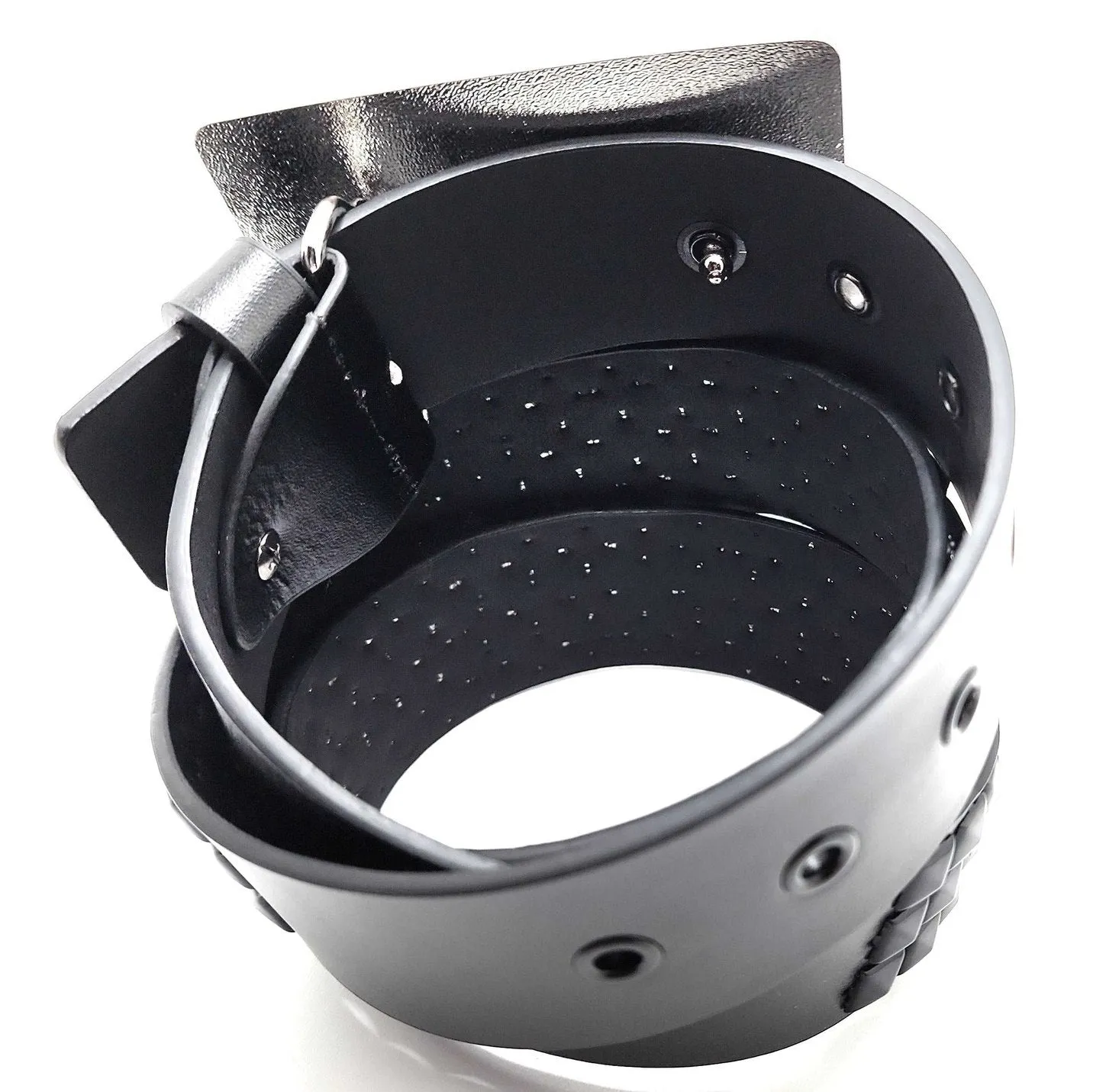 Ace of Rhinestones Pyramid Studded Leather Belt