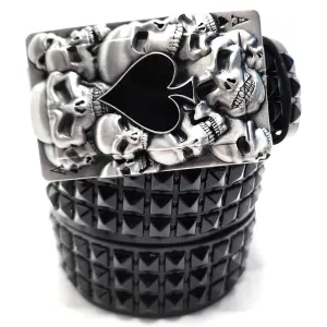 Ace of Skulls Pyramid Studded Leather Belt