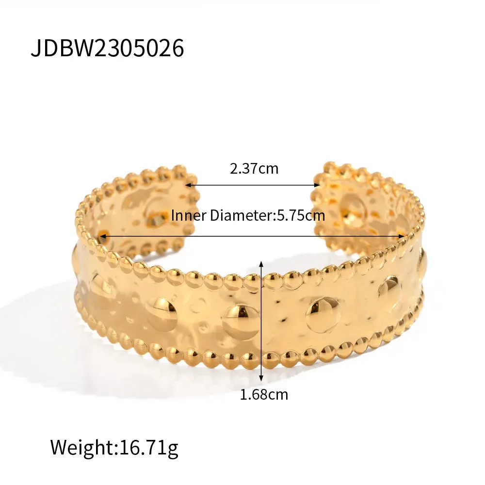 Adjustable Gold-Plated Cuff Bracelets for Women