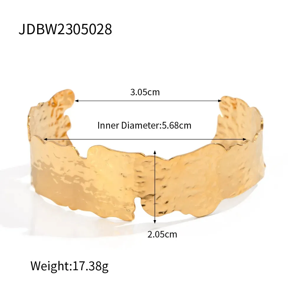 Adjustable Gold-Plated Cuff Bracelets for Women