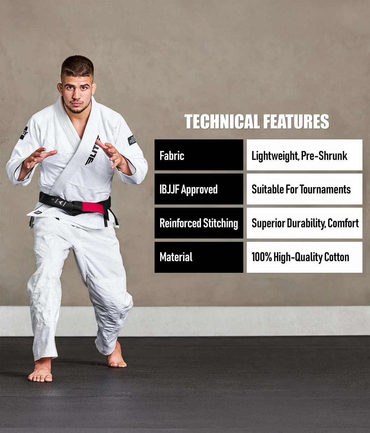 Adults' Brazilian Jiu Jitsu BJJ Black Belt