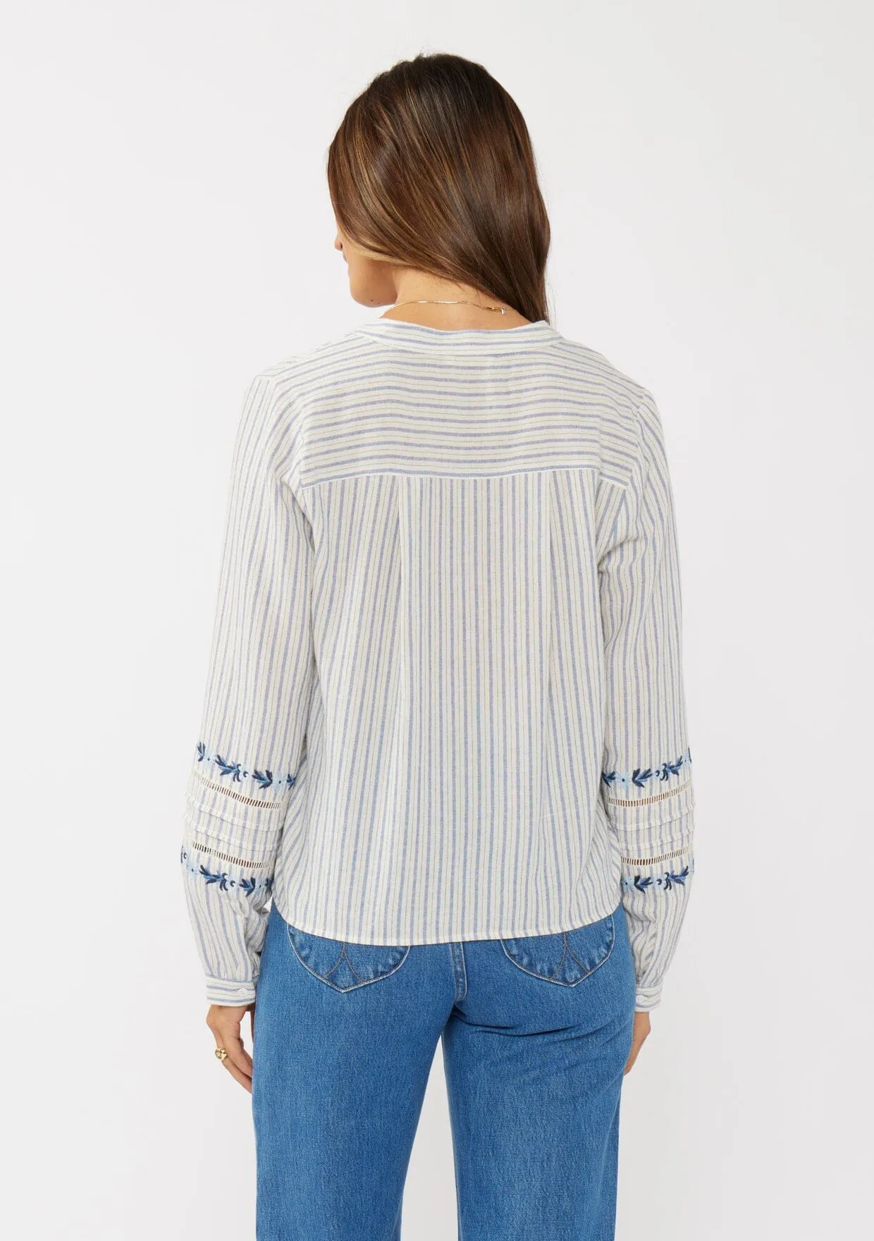 Albany Striped Tie Front Blouse