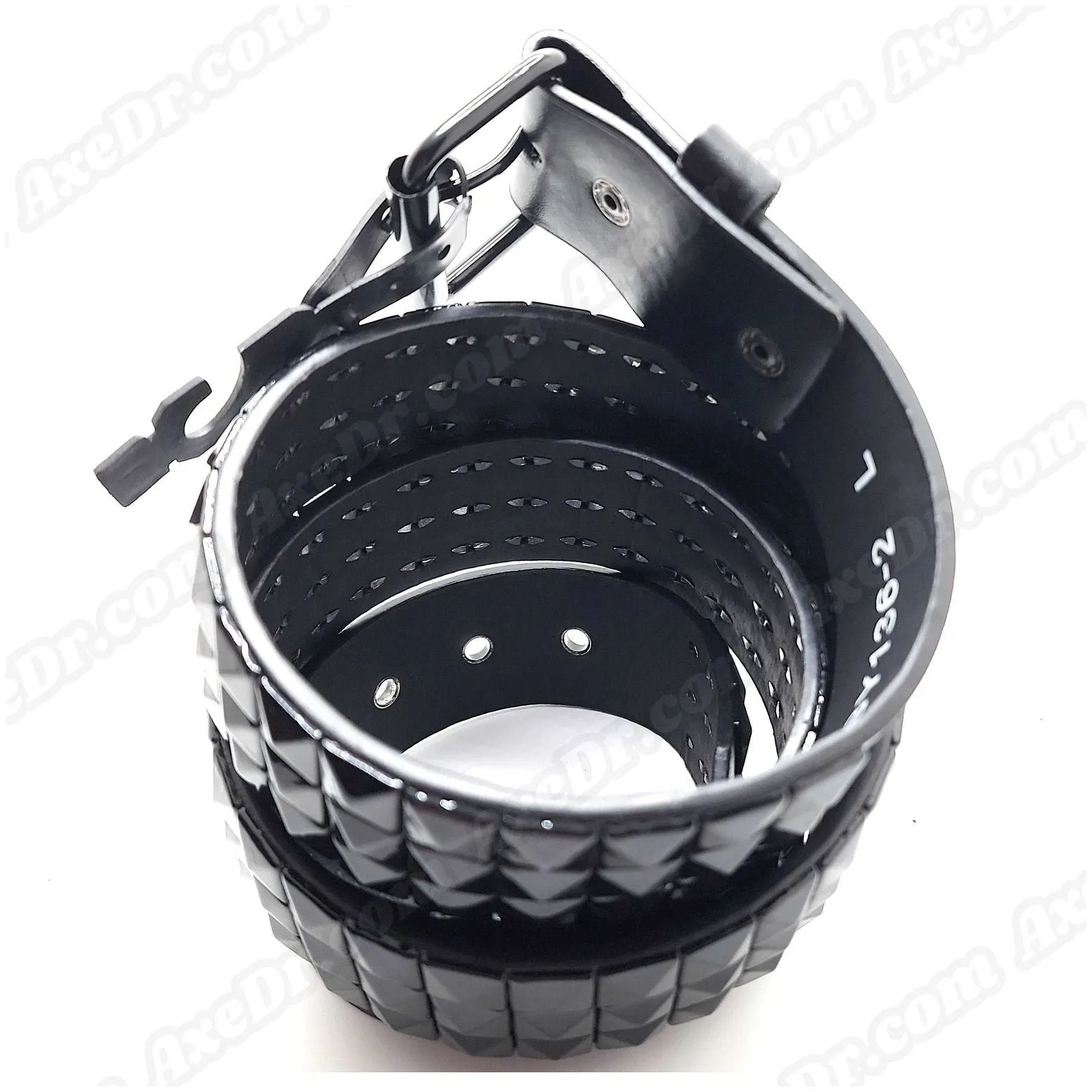 All Black Large Pyramid Studded Belt Buckle-Friendly
