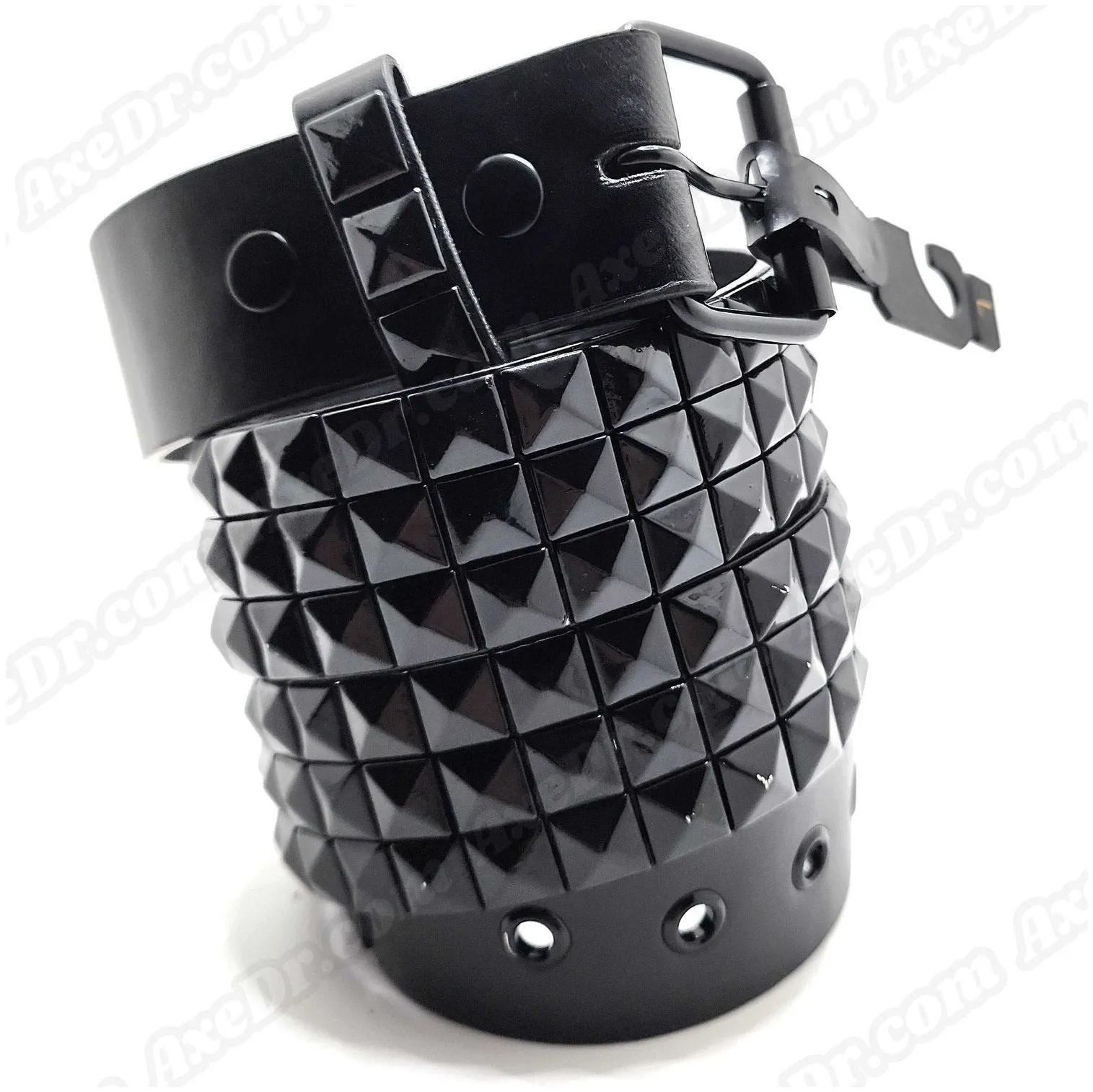 All Black Large Pyramid Studded Belt Buckle-Friendly