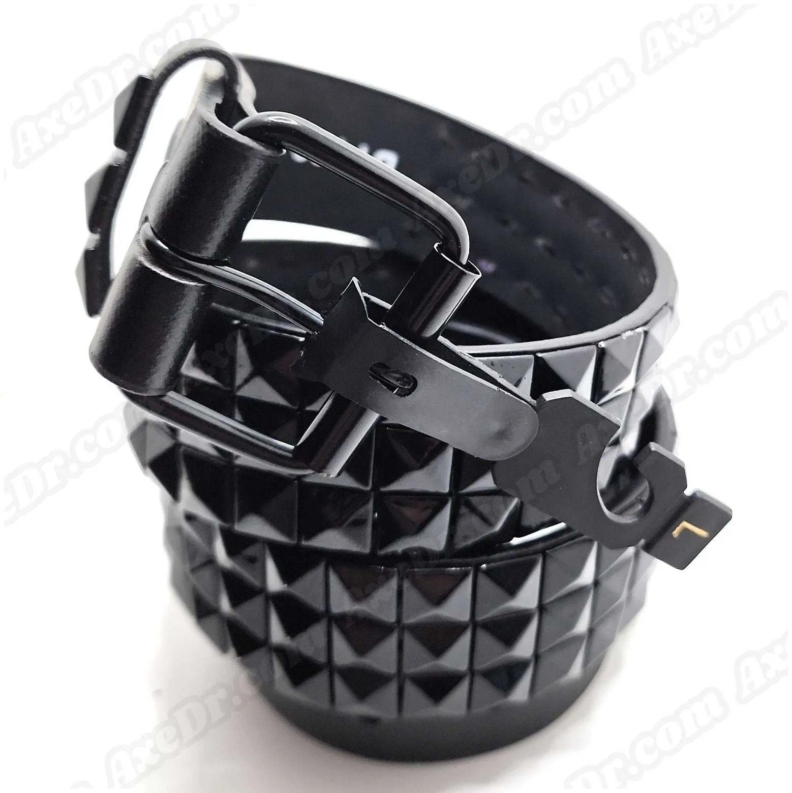 All Black Large Pyramid Studded Belt Buckle-Friendly