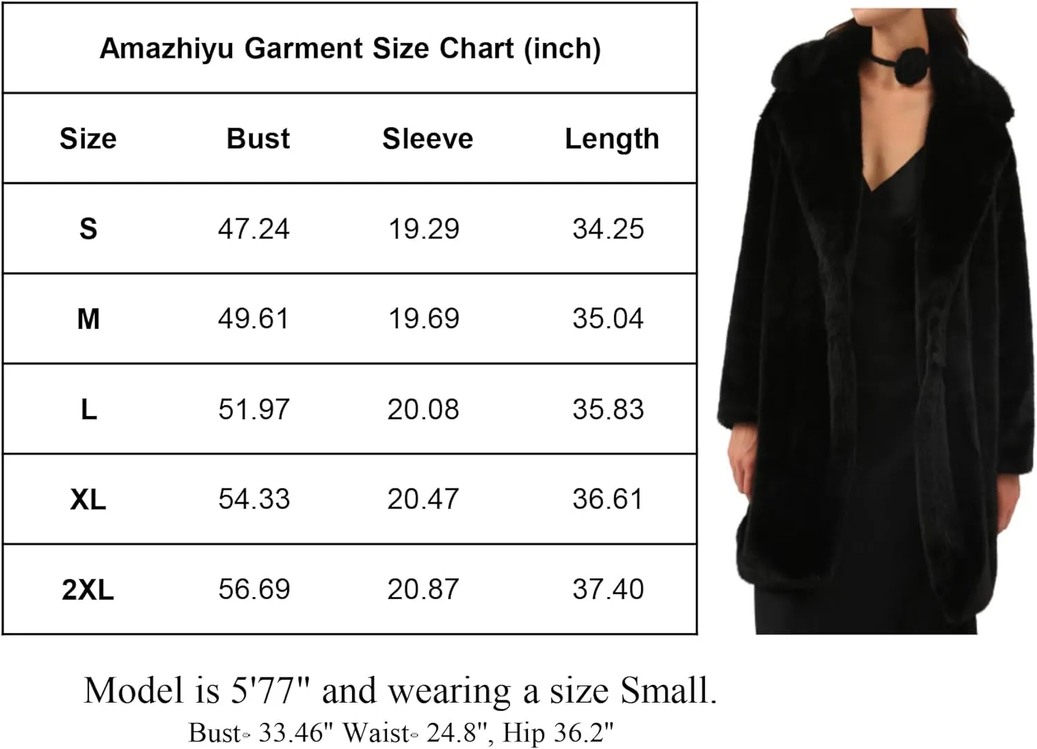 Amazhiyu Womens Faux Fur Longline Duster Coat
