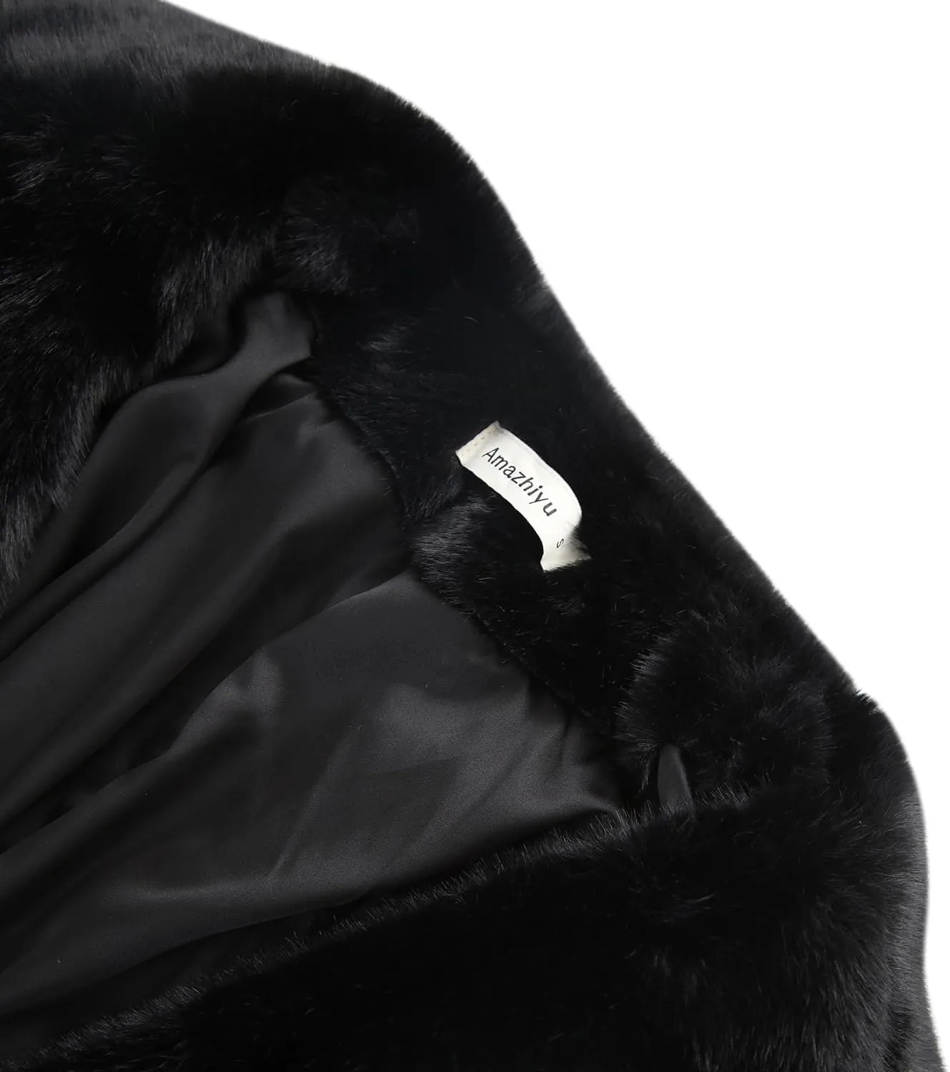 Amazhiyu Womens Faux Fur Longline Duster Coat