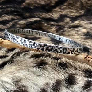 Animal Print Bangle Sterling Silver Bangle Bracelet