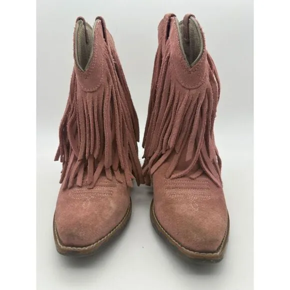Ariat Gold Rush Girl's Western Boots Size Kids 12 Suede Leather Fringe 10027311