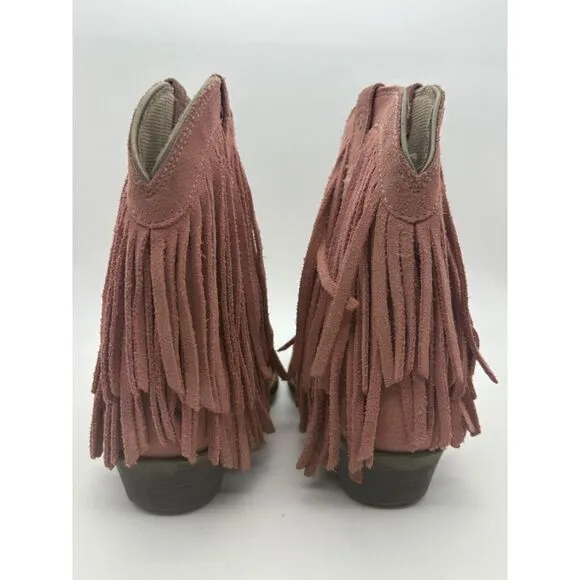 Ariat Gold Rush Girl's Western Boots Size Kids 12 Suede Leather Fringe 10027311