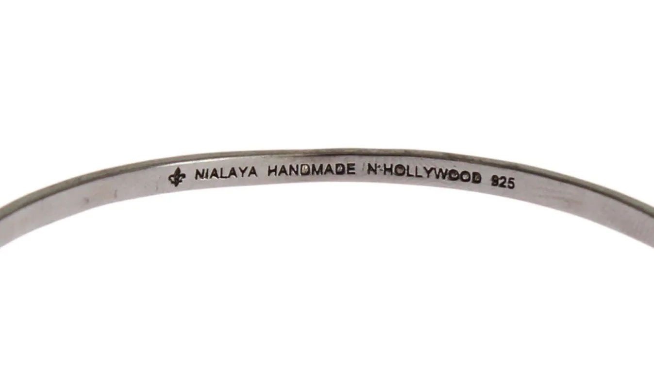 Arrow Gray 925 Silver Bangle Bracelet