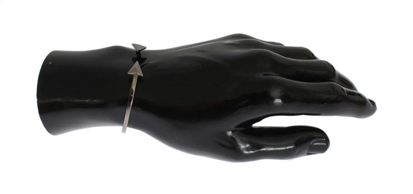 Arrow Gray 925 Silver Bangle Bracelet