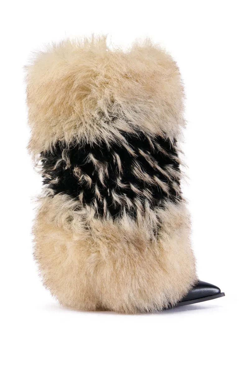 AZALEA WANG EKKO MULTI FUR STILETTO BOOT