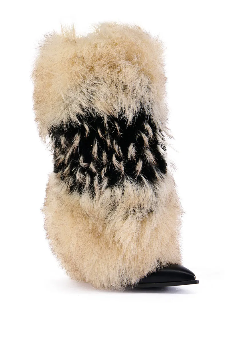 AZALEA WANG EKKO MULTI FUR STILETTO BOOT