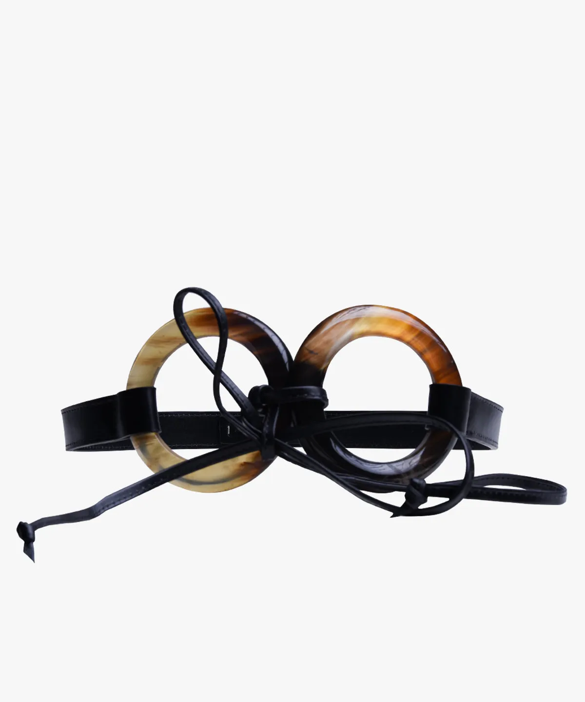 Azza Double Buckle Circle in Leather
