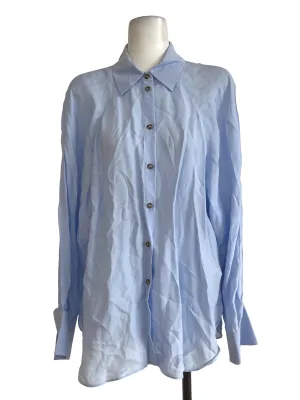 Baby Blue Sheer Collared Top