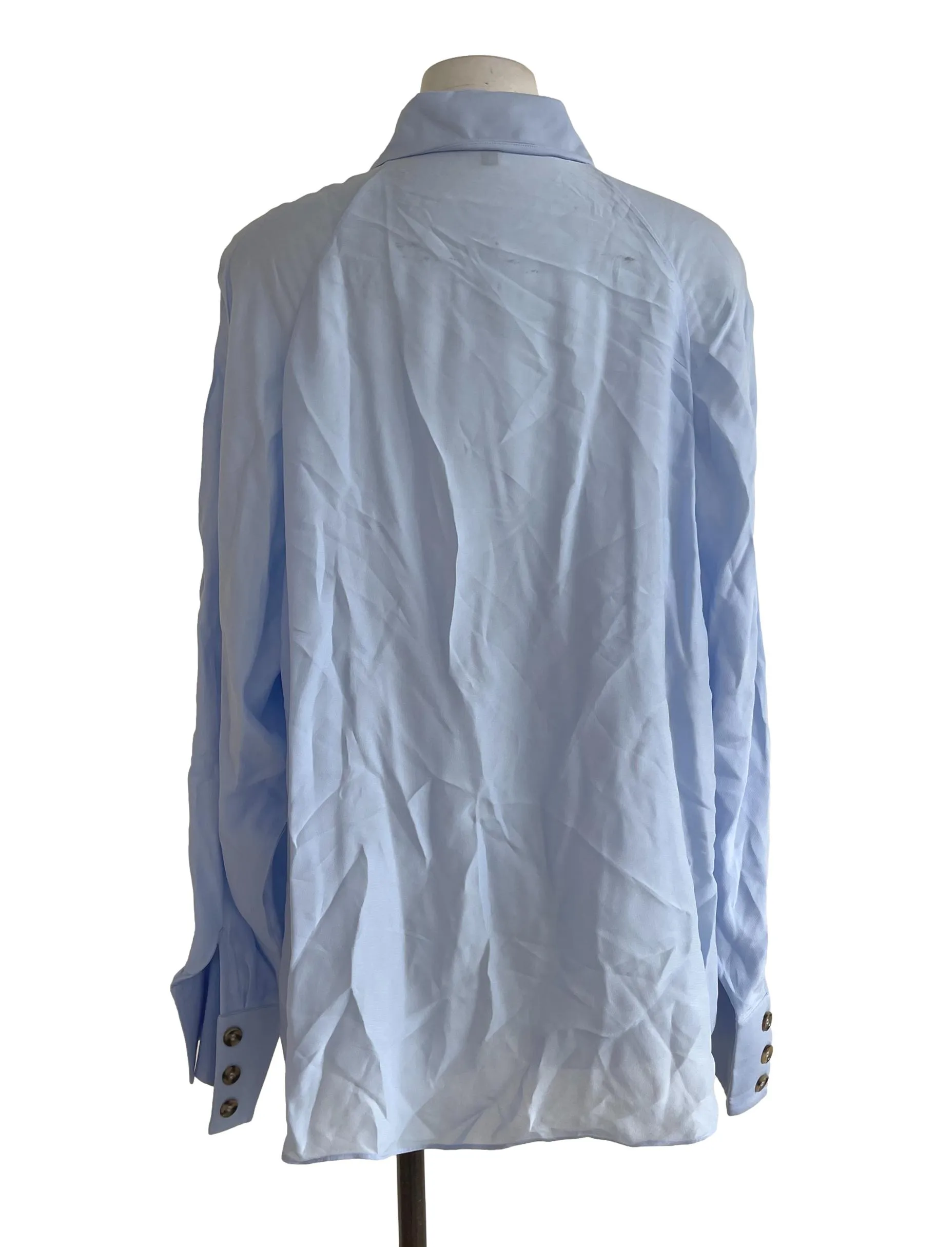 Baby Blue Sheer Collared Top