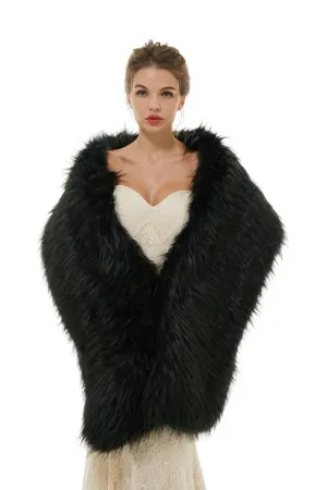 Badra - Winter Faux Fur Wedding Wrap