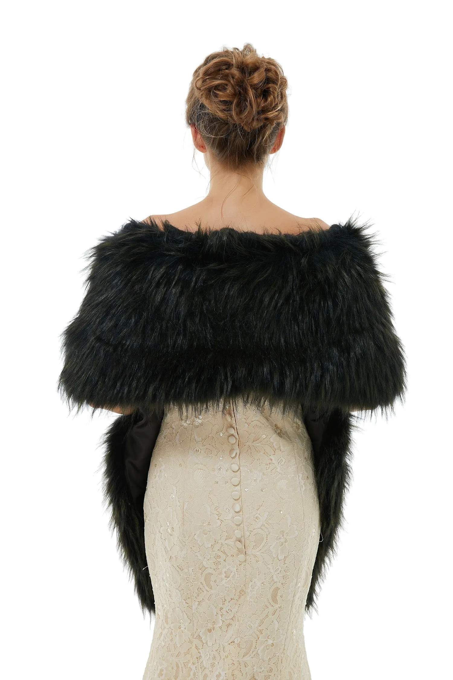 Badra - Winter Faux Fur Wedding Wrap