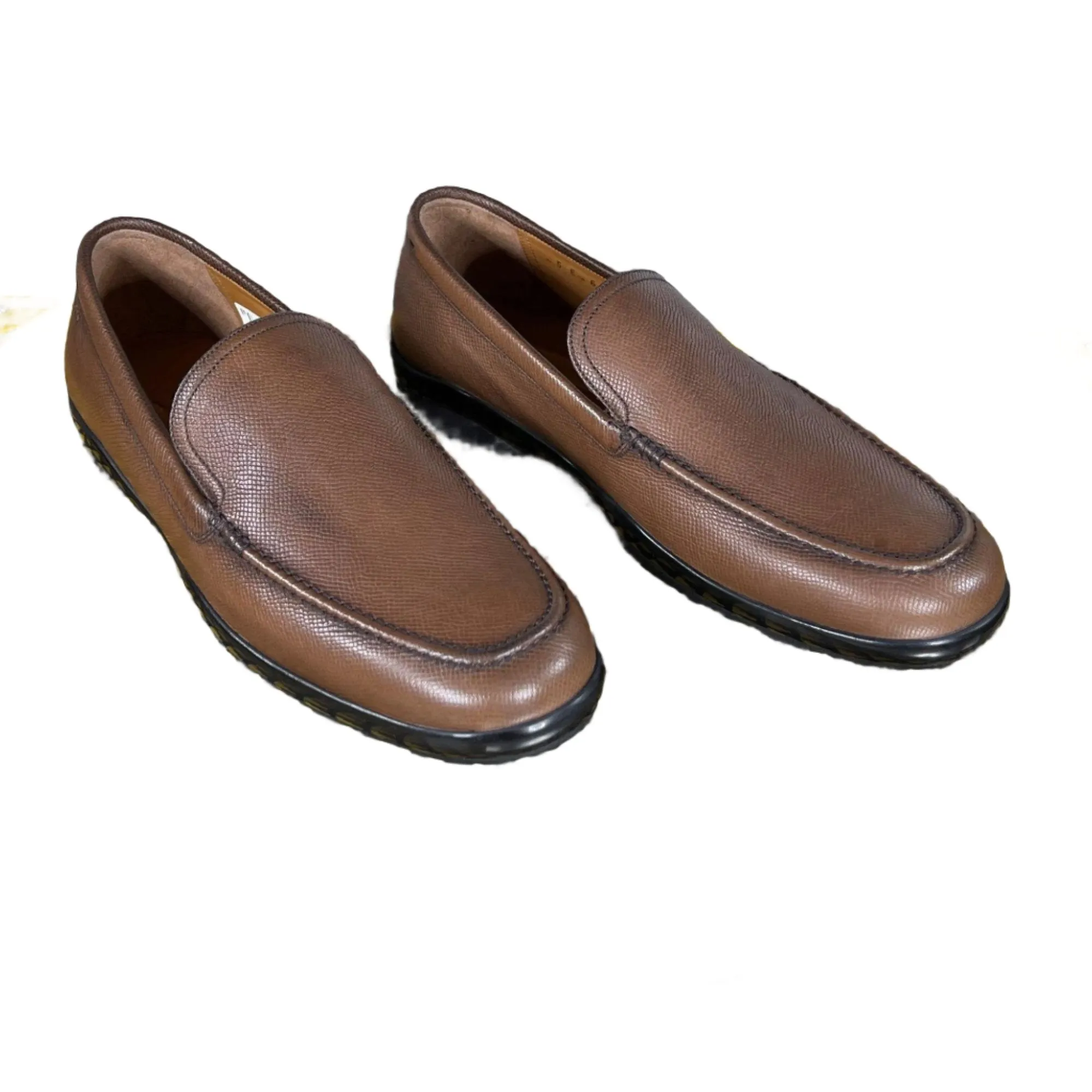 Bally Mens Mils Coffee Leather Loafers