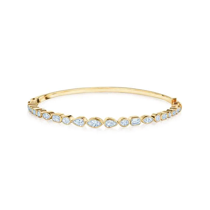 Bangle with Mixed Shape Diamonds