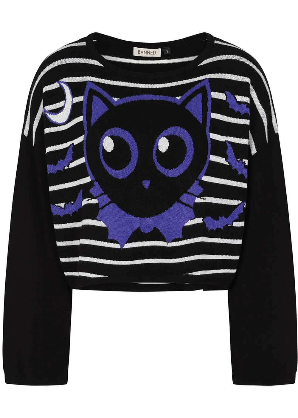 Banned Alternative Kuro Bat Cat Jumper Black